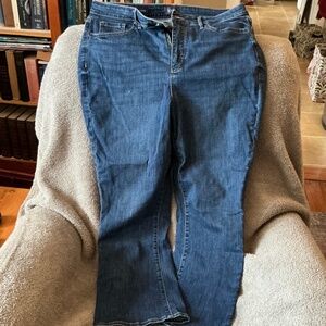 NYDJ Marilyn Style Straight Leg Jeans, Size 14 Petite, Northbridge (Dk Indigo)